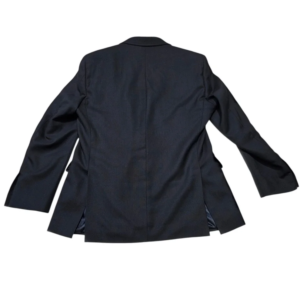 Tommy Hilfiger‎ Mens Navy Blue Worsted Wool Two Button Blazer 44L Sport Coat